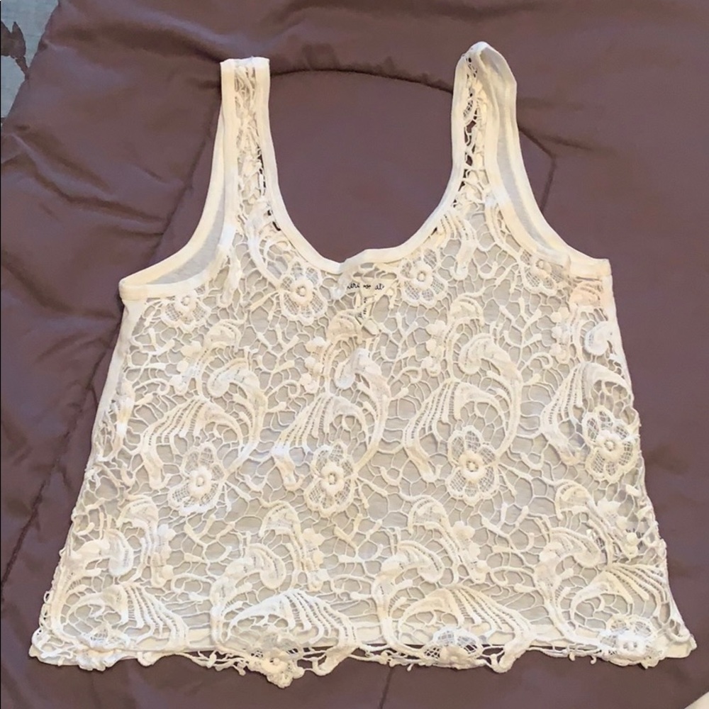 Crochet Crop Tank Top (Aeropostale, M)